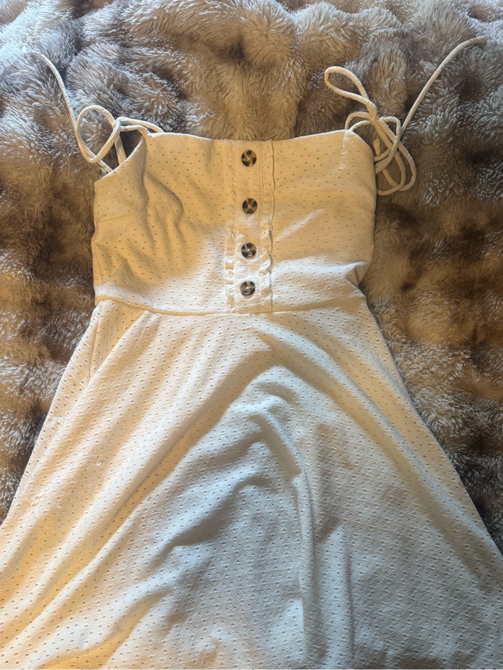 White Eyelet Spaghetti Strap Sundress